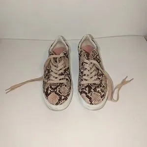 Topshop Shoes Topshop Faux Snake Skin Sneakers Pink Tan Poshmark